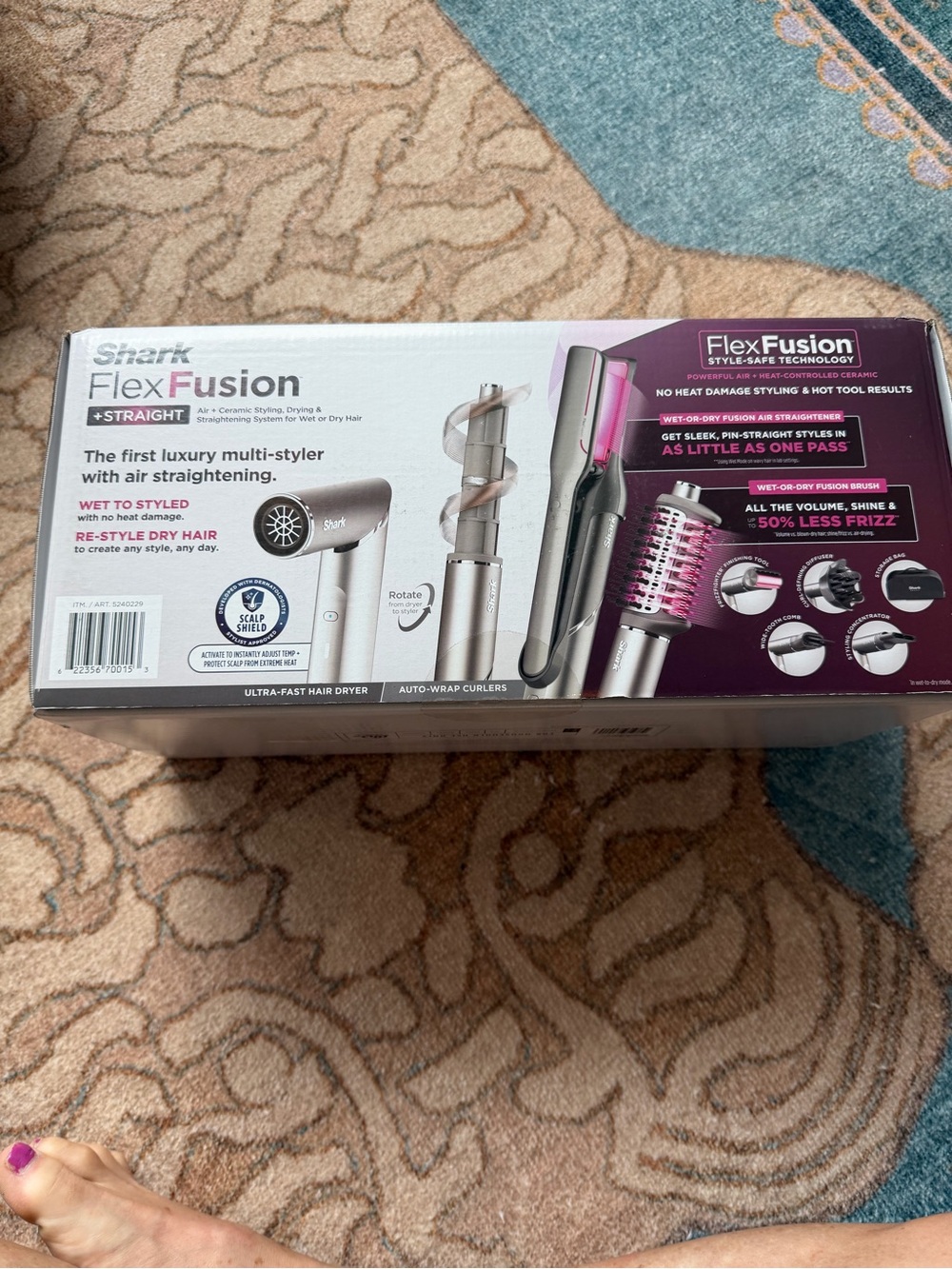 Shark FlexFusion 4-in-1 Hair Multi-Styler in Silver and Pink